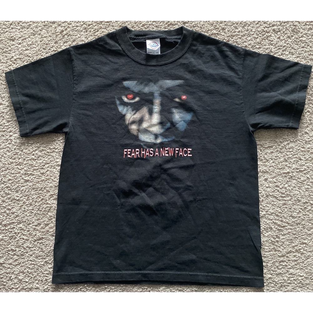 Howl-O-Scream Fear Has A New Face Youth Black Graphic T-Shirt Sz L 14-16‎